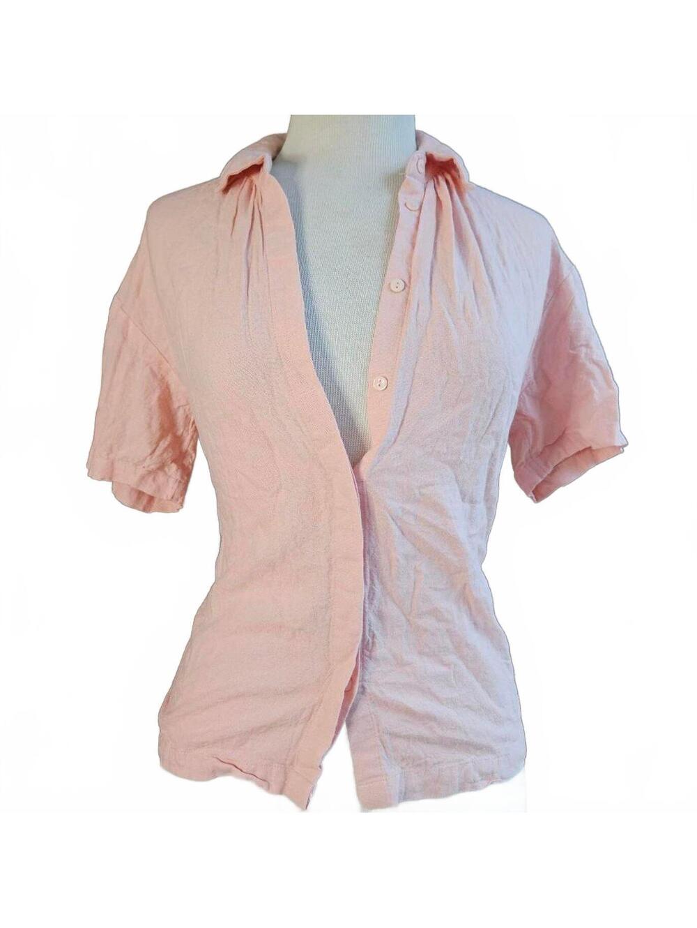 downeast linen blend button up, small, fairy boho summer vacation